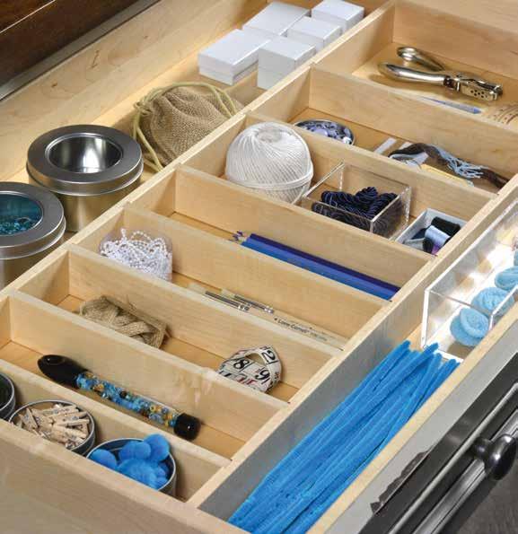27 DRAWER SOLUTIONS Storage solutions abound with partitions and dividers to customize and organize your drawers.