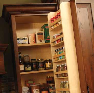 A traditional Door Spice Rack (DSR) offers convenient storage in a