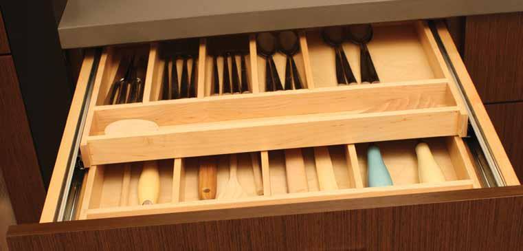 Maximize drawer space with a Two-Tier Wood Cutlery