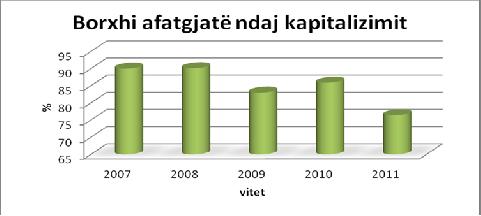 Raportet e levës 2007 2008 2009 2010 2011 Borxhi gjithsej/aktive gjithsej 95.3% 90.9% 83.9% 89.