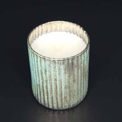 Ribbed Patina Vessel Dimensions: 2-1/2 x 3 Burn Time: 50 hrs Size: 8 ounces Wholesale Price: $10/each 3701 Ribbed Patina - American Honey Blossom 3707 Ribbed Patina - Lavender 3711 Ribbed Patina -