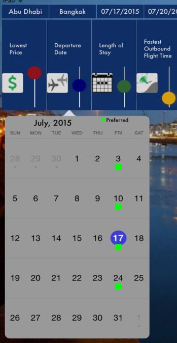 The traveler to specify multiple travel dates