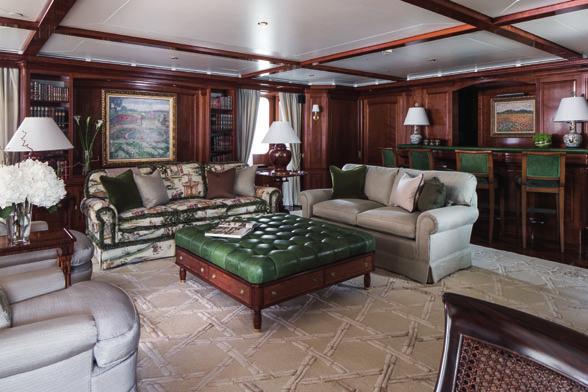 The lounge and bar on the main deck The