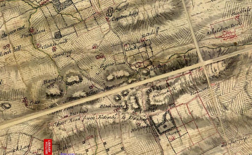 5.32.7. General Roy s Military Map dated to the 1750s provides a more accurate representation of the plan of Garleton, though here it is now named Girlton.