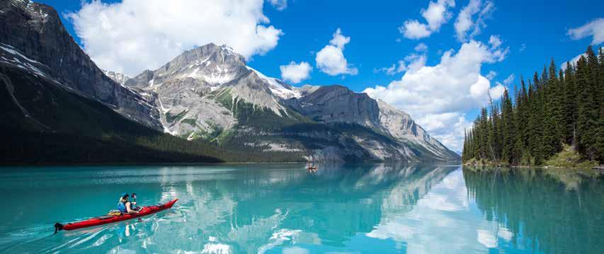 BACKCOUNTRY GUIDE MALIGNE LAKE Photo: R Bray SEMI-PRIMITIVE 22-km paddle to the end of lake Elevation of lake: 1690 m In summary Hidden Cove Campground: 4 km Fisherman s Bay Campground: 13 km Coronet