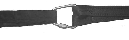 Attaching the rescue bridle to the harness webbing A Maillon Rapide type carabiner is recommended.