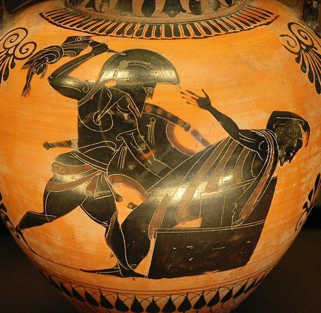 Priam killed black-figure amphora, ca.