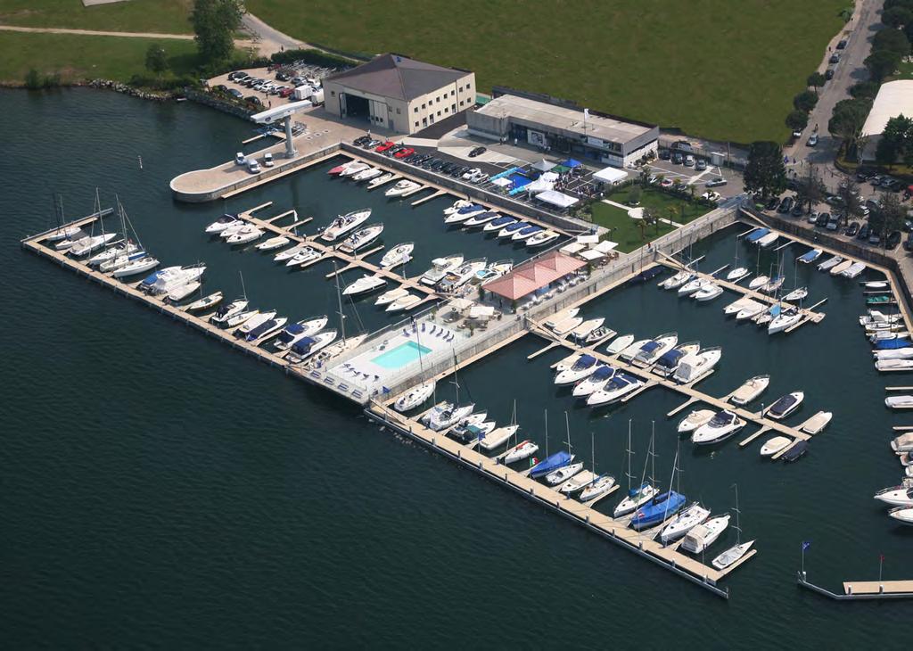 a total of 20,000 m² of client facilities Over 200 berths for boats up to 18 m Fully equipped workshop 20-ton jib crane Spare parts warehouse Mooring with fingers, water and electricity Wind barriers