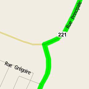 1 km 40 41 42 12:06 67.0 km Turn RIGHT (North-East) onto Rue Principale for 3.4 km 12:11 70.