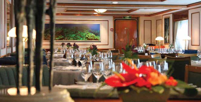 Dining rooms on all ships, like Orion s shown here, are inviting and informal.