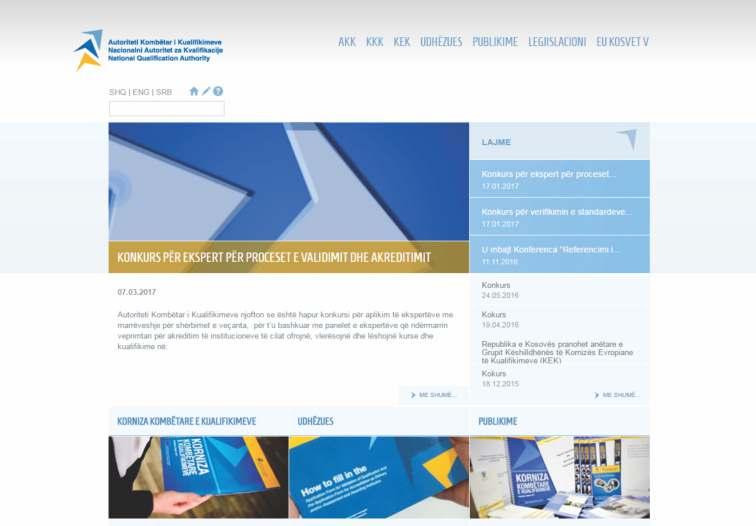 hvillimi dhe rishikimi i ueb-faqes ZZhvillimi dhe lansimi i ueb-faqes së AKK-së është bërë në tri gjuhë.