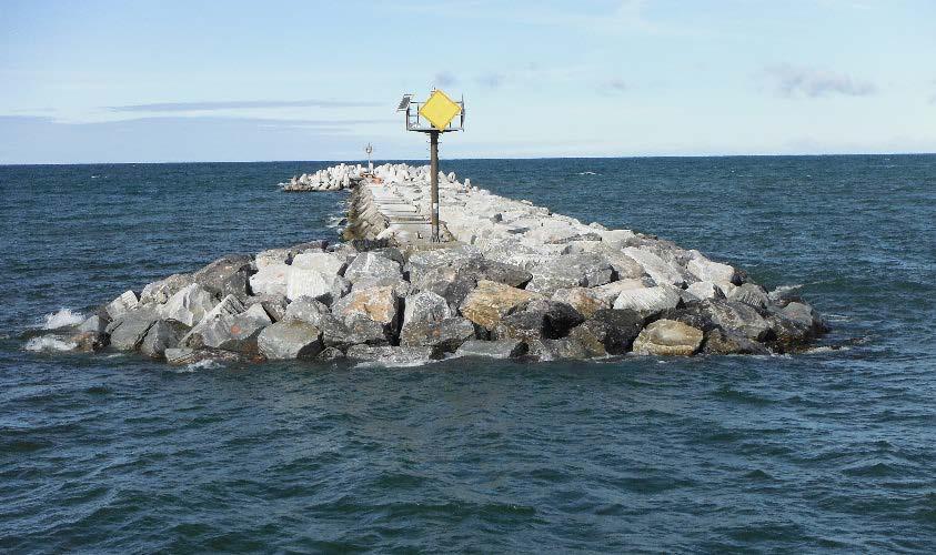 The breakwater received extensive damage from the oversized waves and extreme angle hitting the structure from Hurricane Sandy in 2012, thus requiring this critical structure s repair.