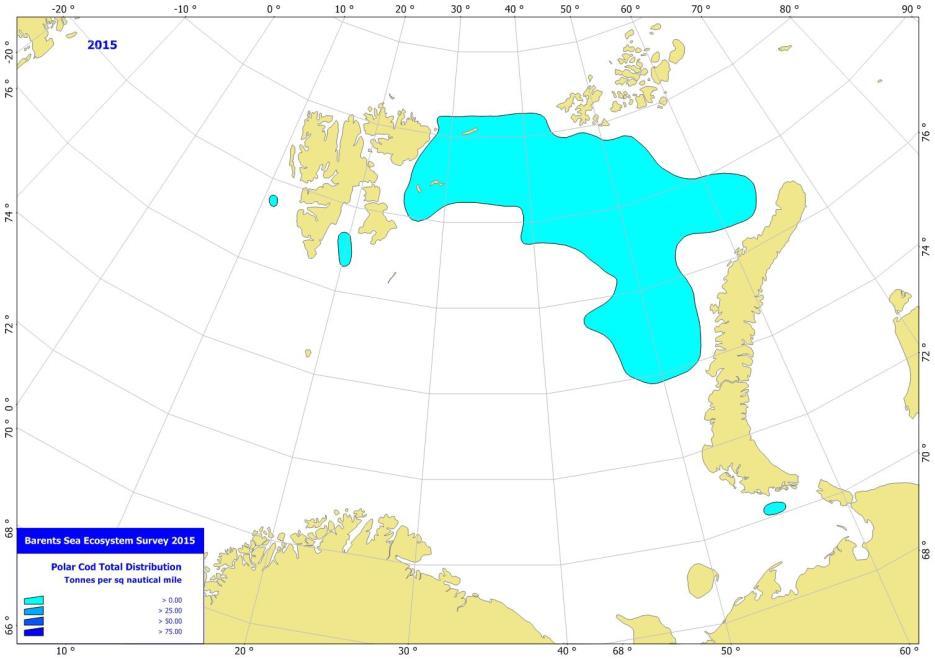 46 Anenx 5 WGIBAR 2016 Fig. 3.5.10. Polar cod biomass and recruitment in the Barents Sea, August-September 1986 2015. (2003 numbers based on VPA due to poor coverage survey). Fig. 3.5.11.