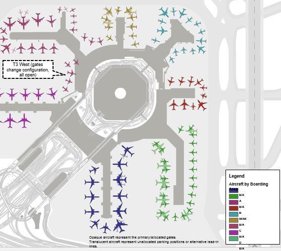 Managing Growth: Terminal 1 Timeline 2019 In July, 9 gates open in Boarding Area B, new Consolidated Security Checkpoint open; Terminal 1 Center partially open 2020 In March, 9 more gates open in