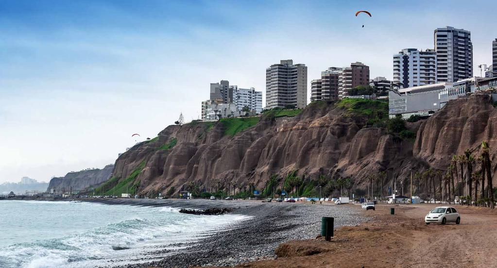 Lima is the capital and largest city of Peru. It is situated on the west central coast of the country, on the shores of the Pacific Ocean.