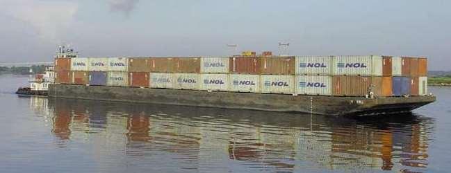 Deck Barge Loaded with