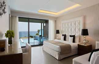 SUPERIOR JUNIOR SUITE WITH PRIVATE POOL & SEA VIEW Room size: 37 sq. m.