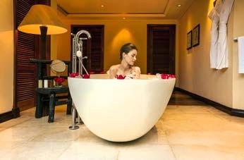 The two bathrooms are decorated in Italian marble and are equipped with large bathtubs and refreshing rainfall showers.