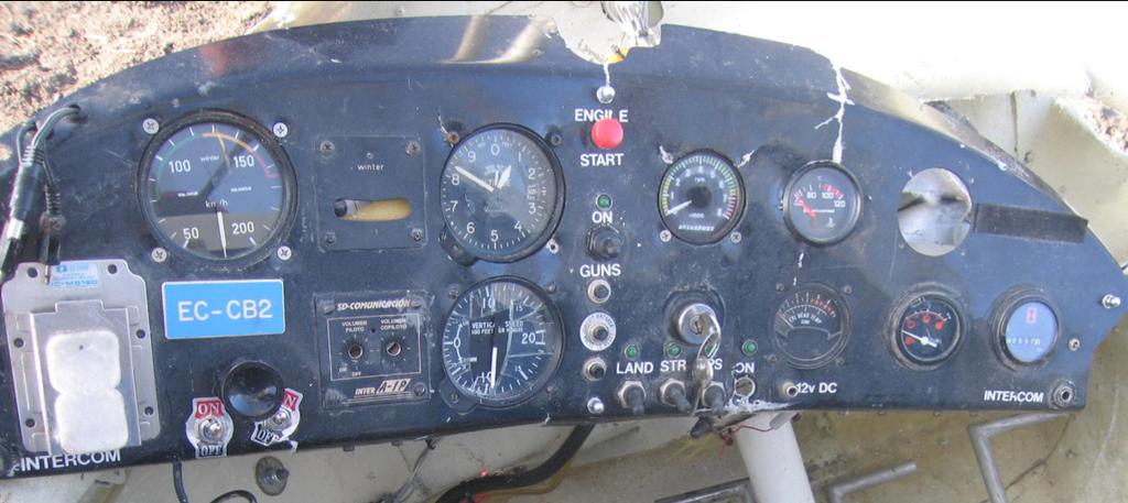 -- Engine tachometer. -- Engine cooling liquid temperature. -- Exhaust temperature.