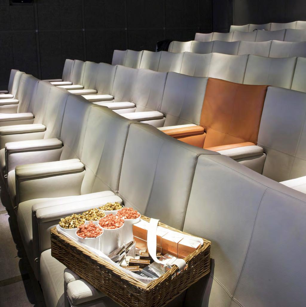 A VIP area at the entrance to the cinema provides an intimate setting networking and socializing with