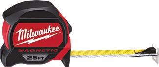 and accessory case 364185 1" x 25' Magnetic Tape Measure Dual magnets Finger