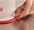Easily transfer sliced strawberries into a bowl without touching them Unique suction cup for added
