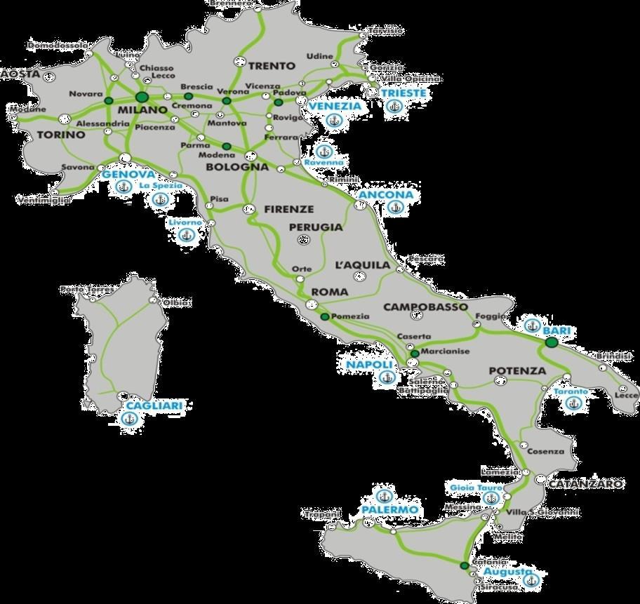 Performance upgrading of ports Connection of the Core ports to the railway network Upgrading of railway stations connected to the Ports 10 Core Ports out of 14 total connected to the Italian Railway