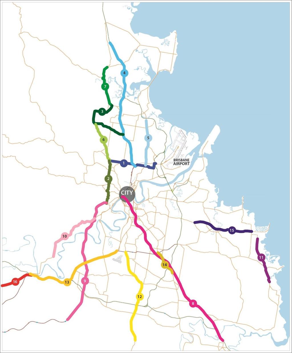 STATE GOVERNMENT MAJOR TRANSPORT CORRIDORS BRISBANE Route Corridor Name Start (intersection) End (intersection) Length (km) 1 East West Arterial / Stafford Rd East-West Arterial and Southern Cross