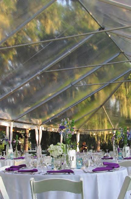 CLEAR Clear Burlan Skylite covers provide shelter while still letting nature be part of the event day or night.