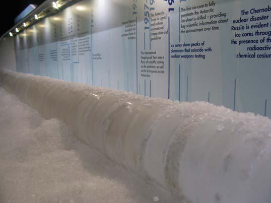 an artificial ice core drilling taken from Antarctica.
