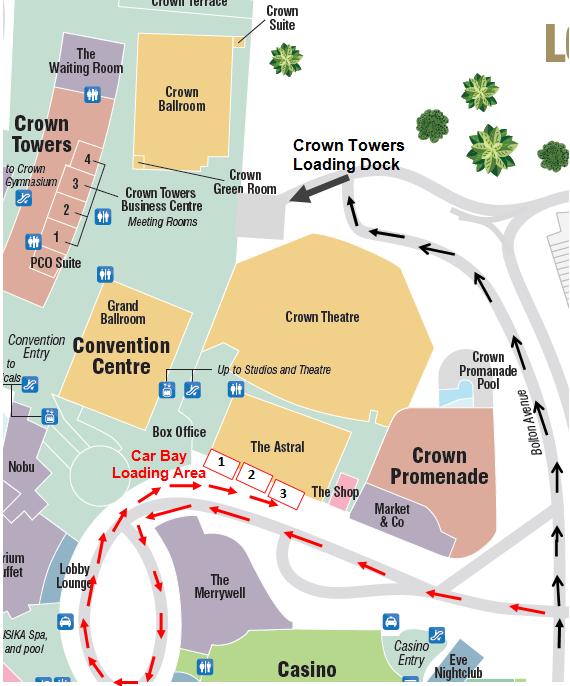 CROWN CONVENTION CENTRE LOADING DOCKS OPERATING HOURS BUMP-IN & BUMP OUT Towers Loading Dock Operating Hours Monday Saturday Open: 0730 Close: 2130 Sundays & Public Holidays Open: 0930 Close: 2130