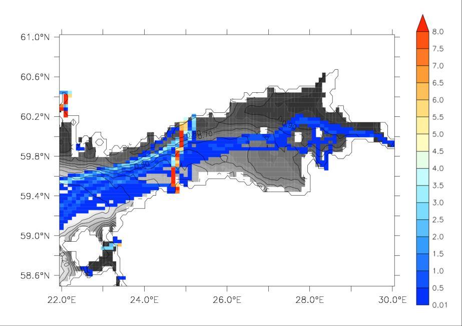 AIS data for the analyzed sea