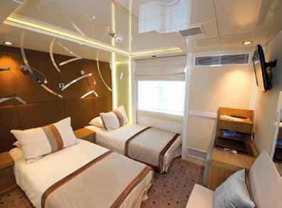 Throughout the vessel you will find unobstructed views and the professional crew of 28 will