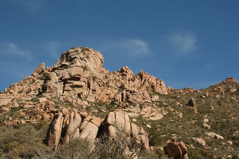 Dean Peak Proposed LWC Scenic Photo S3: Exposures of granite such as this are common throughout the proposed LWC and offer outstanding opportunities for traditional climbing, bouldering, and