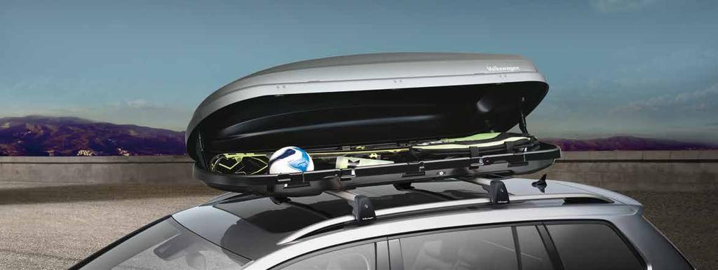 01 Volkswagen Genuine Roof box There s plenty of room up top thanks to the genuine Roof Box. It comes in 2 sizes - 340 litres and 460 litres.