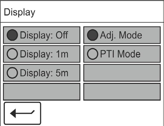 18 HTD 8xx Namještanje opcija 6.2 Displej U ovoj maski zaslona možete odrediti nakon kojeg će se vremenskog perioda zaslon isključiti ako nema unosa podataka. 1.