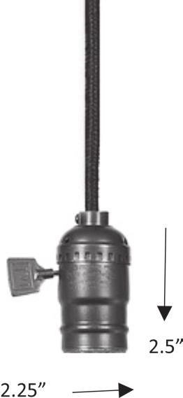 STANDARD SPECIFICATIONS Voltage: 120V Lamping: 40W max. medium screw base. Best when used with a Ferrowatt Antique Lamp. Mounting: To be affixed to a standard 4" J box or smaller.