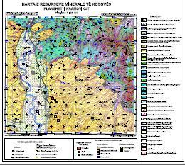 Figura 6. Harta e resurseve minerale të Kosovës Plansheti i Kramovikut si rezultat i rilevimit 1:25000 4.