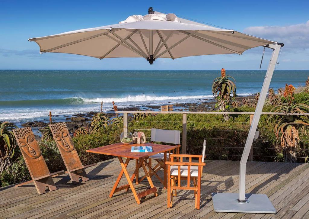 Picollo This ingenious cantilever parasol range is exceptionally versatile and remarkably hard-wearing.