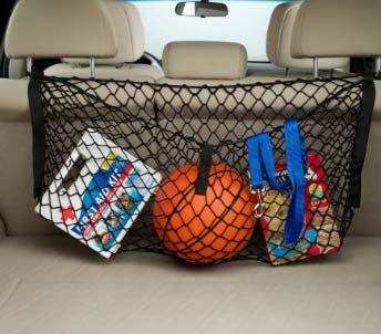 Side Pocket or Trunk Floor Net for Cars and SUVs. Backseat Cargo Net 1. Hangs behind the backseat. 2. Net stretches from 33 to 49 inches.
