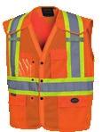 SAFETY APPAREL Hi-Viz Drop Shoulder Safety Vest with Snaps