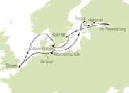 Dover Cruise Kiel Canal Warnemunde, Germany Turku, Finland Helsinki, Finland