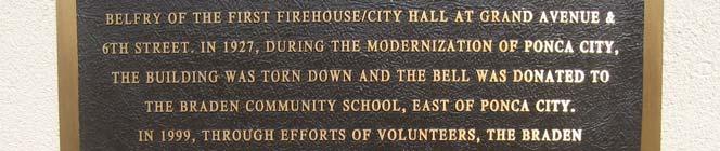 of Hillsboro, Ohio was placed in the belfry of the first Firehouse/City Hall at Grand