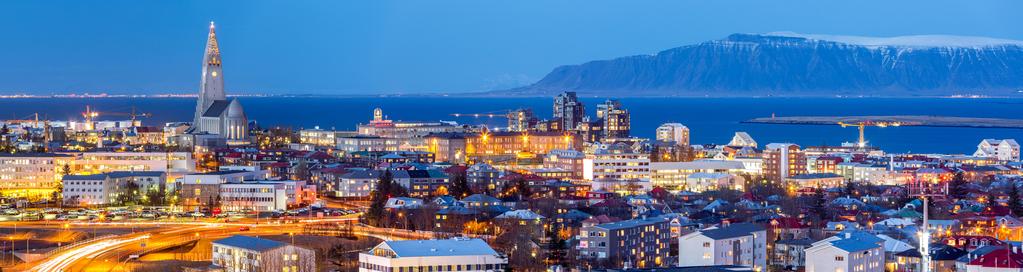 Reykjavik Iceland is a Nordic island nation that is defined by its dramatic landscape with volcanoes, geysers, hot springs, and lava fields.