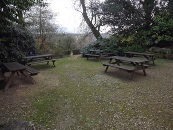 the picnic area, there is level access. The path is 1300mm wide, or more. You can bring your own food to the picnic area.