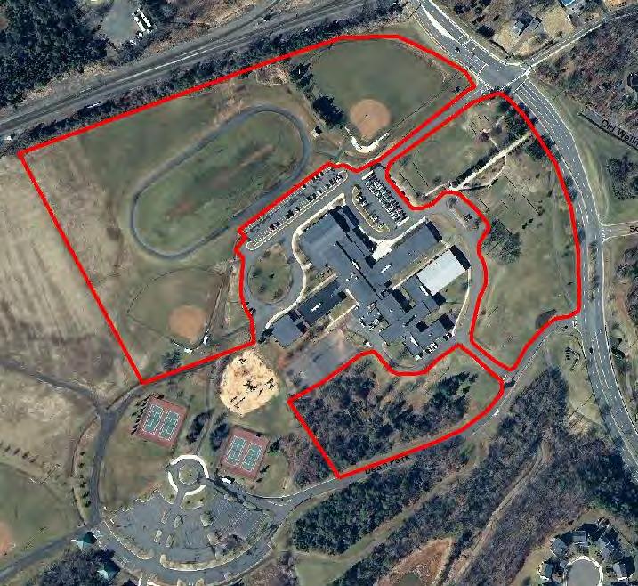 Jennie Dean Elementary School Map: Aerial
