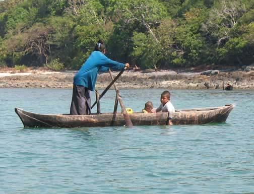 After collecting some food, they will go back to mother boat which anchored a few hundred meters away.