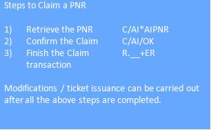 1-30Nov LD/ALL/AI/C15OCT*12NOV/1DEC*31DEC-D List all AI bookings created between 15 Oct -12 Nov, for travel between 1-31 Dec Claim PNR on Air India AN69 Live PNR created by AI Agent claims the PNR on