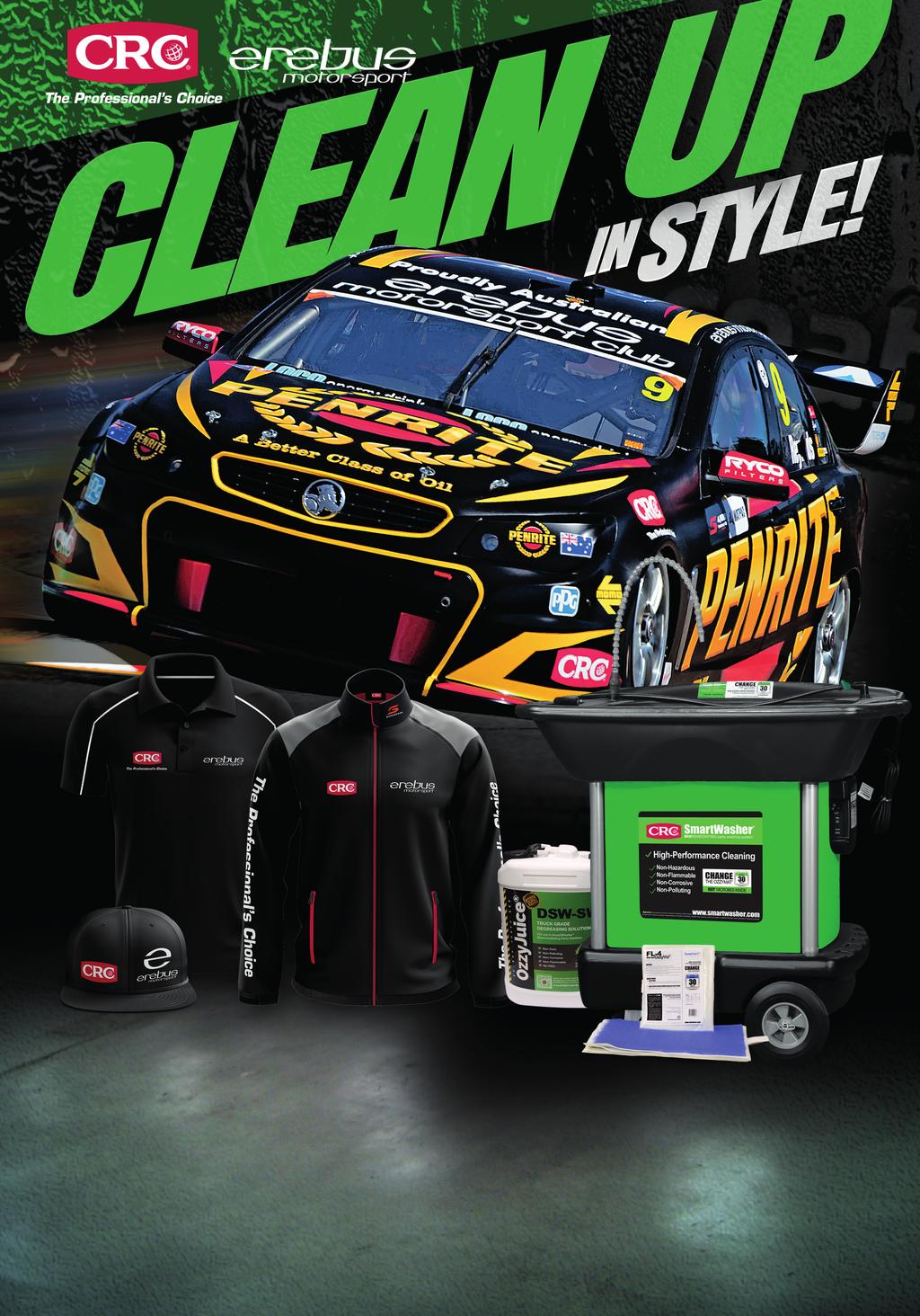 Add a bit of style to your workshop and wardrobe with a Smarther Start Up Kit & BONUS CRC Erebus Motorsport Merchandise!