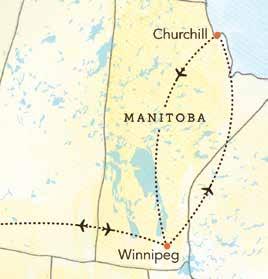 Tour (B,L,D) Flight to Churchill; panoramic site visits: Miss Piggy Plane Crash site, Polar Bear Jail, and Cape Merry Overnight: Lazy Bear Lodge Day 3: Churchill / Boat Tour / Prince of Wales Fort /